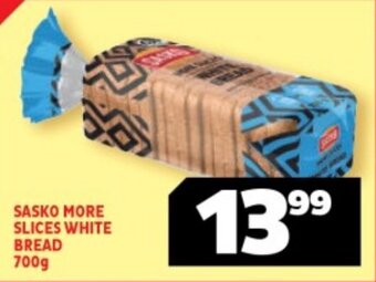 Usave SASKO MORE SLICES WHITE BREAD 700g offer