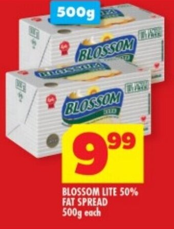 Usave BLOSSOM LITE 50% FAT SPREAD 500g each offer