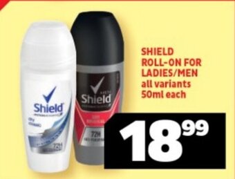 Usave SHIELD ROLL-ON FOR LADIES/MEN all variants 50ml each offer
