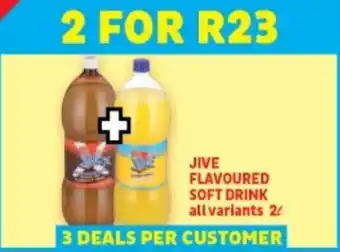 Usave JIVE FLAVOURED SOFT DRINK all variants 2L offer