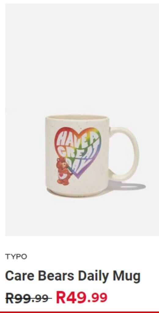 Typo Care bears daily mug offer