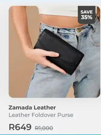 Leather foldover purse