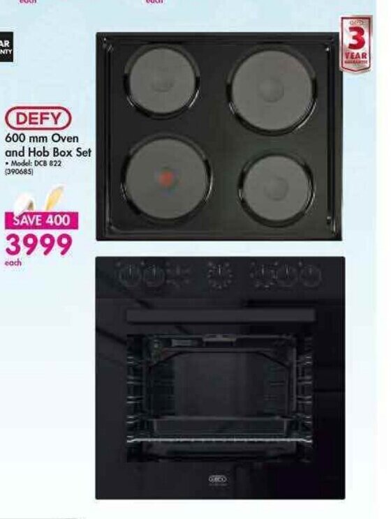DEFY 600mm Oven and Hob Box Set offer at Makro