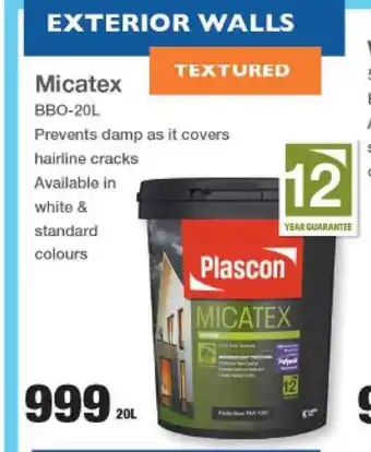 Mica Plascon Micatex 20L  - BBO-20L offer