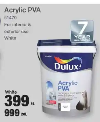 Mica Dulux PVA White 5L offer