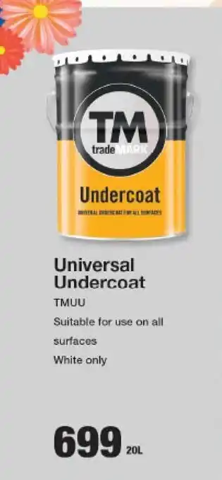 TM Universal Undercoat White Only 20L