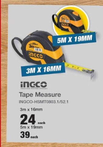 Mica iNGCO Tape Measure 3m x 16mm offer