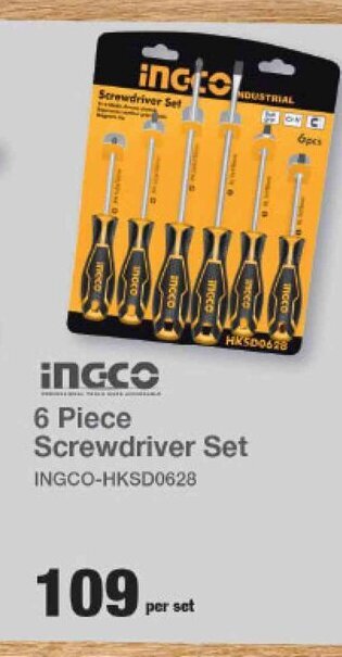 Mica iNGCO 6 Piece Screwdriver Set offer