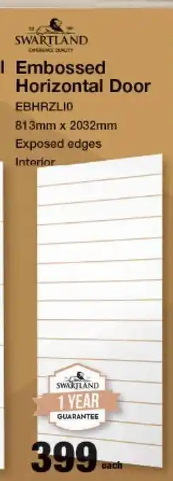 Mica Swartland Embossed Horizontal Door offer