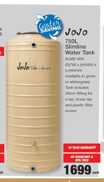 Mica JoJo 750L Slimline Water Tank offer