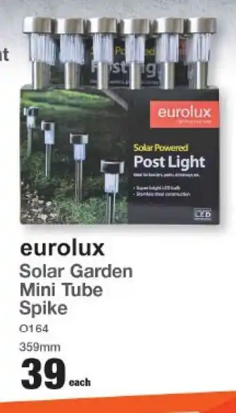 Mica Eurolux Solar Garden Mini Tube offer