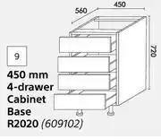 Builders Warehouse Home & kitchen 450mm 4 drawer cabinet base (floor units) offer