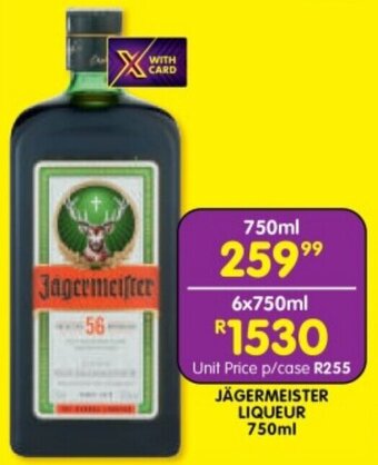 Shoprite JÄGERMEISTER LIQUEUR 750ml offer