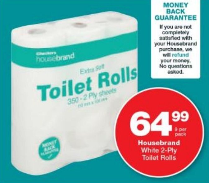 Housebrand White 2Ply Toilet Rolls offer at Checkers