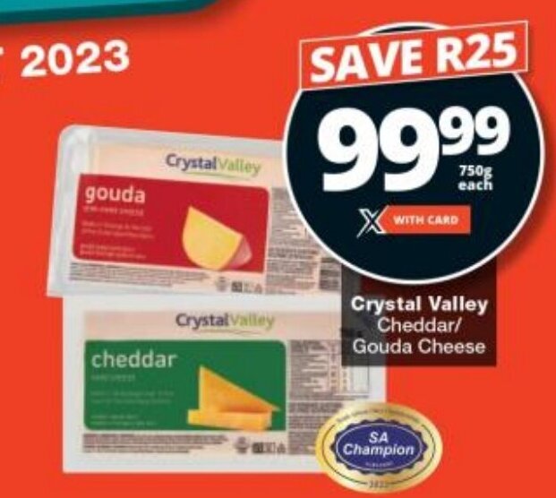Checkers Crystal Valley Cheddar/ Gouda Cheese offer