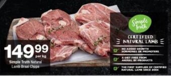Checkers Simple Truth Natural Lamb Braai Chops offer