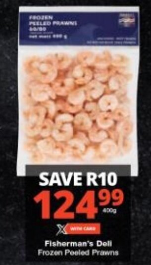 Checkers Fisherman's Deli Frozen Peeled Prawns offer