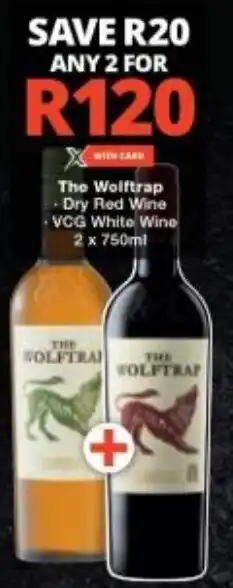 Checkers The Wolftrap Dry Red Wine VCG White Wine 2 x 750ml offer