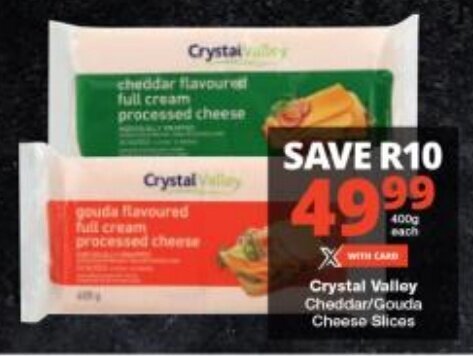 Checkers Crystal Valley Cheddar/Gouda Cheese Slices offer