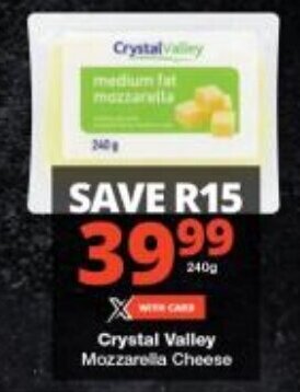 Checkers Crystal Valley Mozzarella Cheese offer