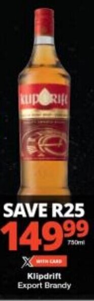 Checkers Klipdrift Export Brandy offer