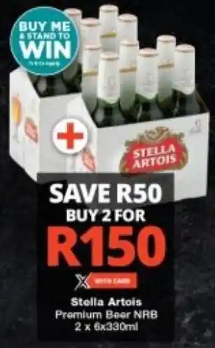 Checkers Stella Artois Premium Beer NRB 2 x 6x330ml offer
