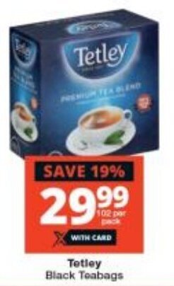 Checkers Tetley Black Teabags offer