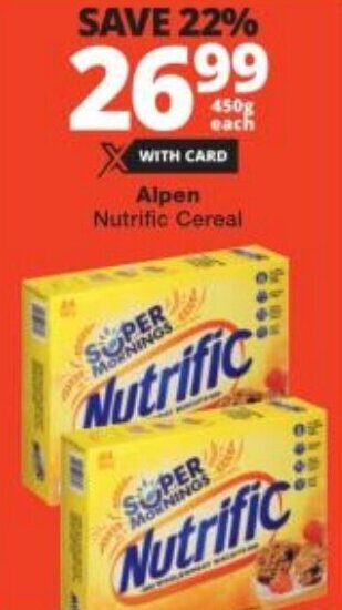 Checkers Alpen Nutrific Cereal offer