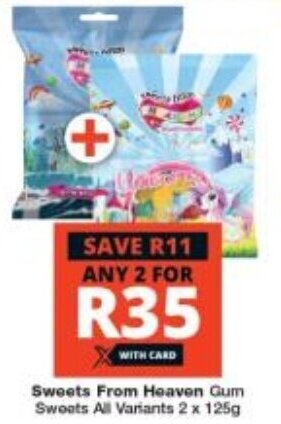Checkers Sweets From Heaven Gum Sweets All Variants 2 x 125g offer