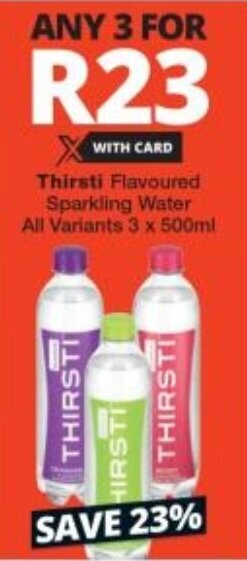 Thirsti Flavoured Sparkling Water All Variants 3 x 500ml