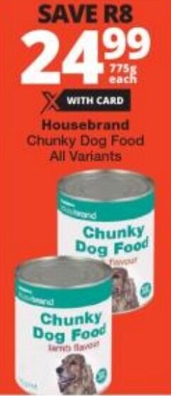 Checkers Housebrand Chunky Dog Food All Variants offer