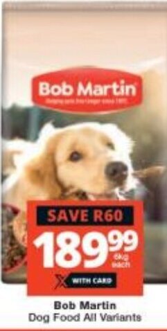 Checkers Bob Martin Dog Food All Variants offer