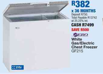 OK Furniture Zero 215l white gas/electric chest freezer gf215 offer