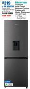 OK Furniture Hisense 222l titanium inox finish bottom freezer fridge with water dispenser h310bit-wd offer
