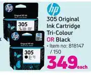 Game Hp 305 original ink cartridge tri colour or black-each offer