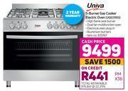 Game Univa 5 burner gas cooker electric oven uge019si offer