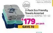 Game Always home 2 pack eco friendly towels assorted-per pack offer