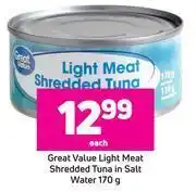 Game Great value light meat shredded tuna in salt water-170g each offer