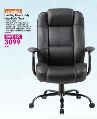Makro Essential Harding Heavy Duty High-Back Chair offer