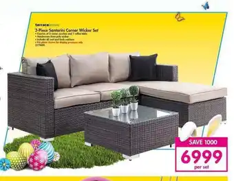 Makro 3-Piece Santorini Corner Wicked Set offer