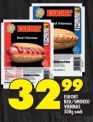 Shoprite ESKORT RED/SMOKED VIENNAS 500g each offer