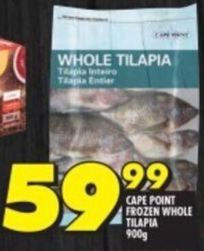 Shoprite CAPE POINT FROZEN WHOLE TILAPIA 900g offer