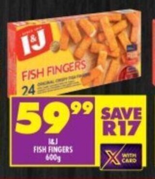 Shoprite I&J FISH FINGERS 600g offer