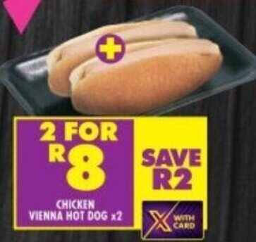 Shoprite CHICKEN VIENNA HOT DOG x2 offer