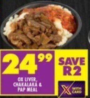 Shoprite OX LIVER, CHAKALAKA & PAP MEAL offer