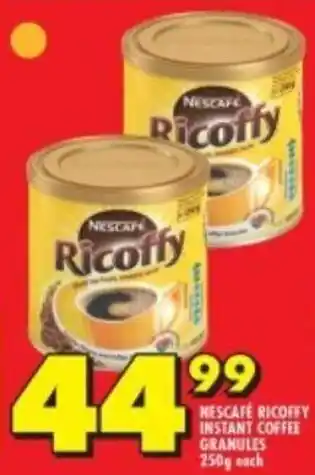 Shoprite NESCAFE RICOFFY INSTANT COFFEE GRANULES 250g each offer