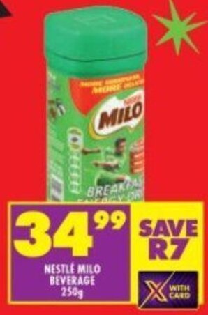 Shoprite NESTLE MILO BEVERAGE 250g offer