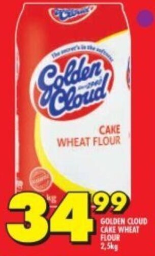 Shoprite GOLDEN CLOUD CAKE WHEAT FLOUR 2,5kg offer