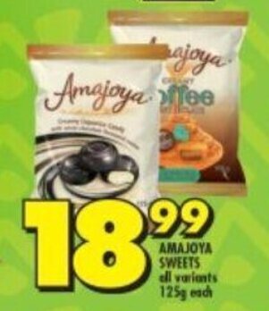 Shoprite AMAJOYA SWEETS all variants 125g each offer