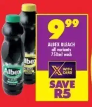 Shoprite ALBEX BLEACH all variants 750ml each offer